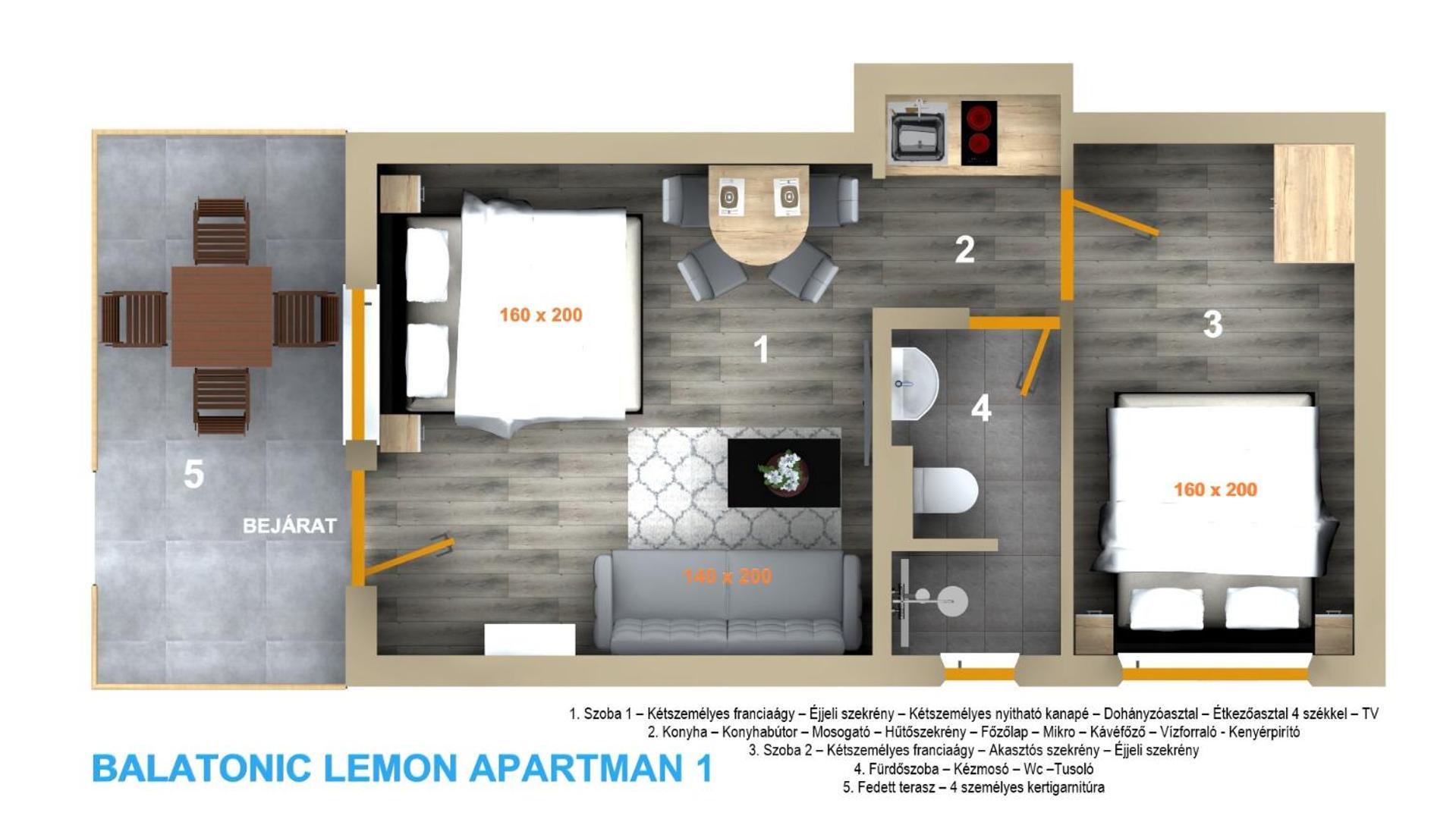 שיופוק Balatonic Lemon Apartmanhaz חדר תמונה